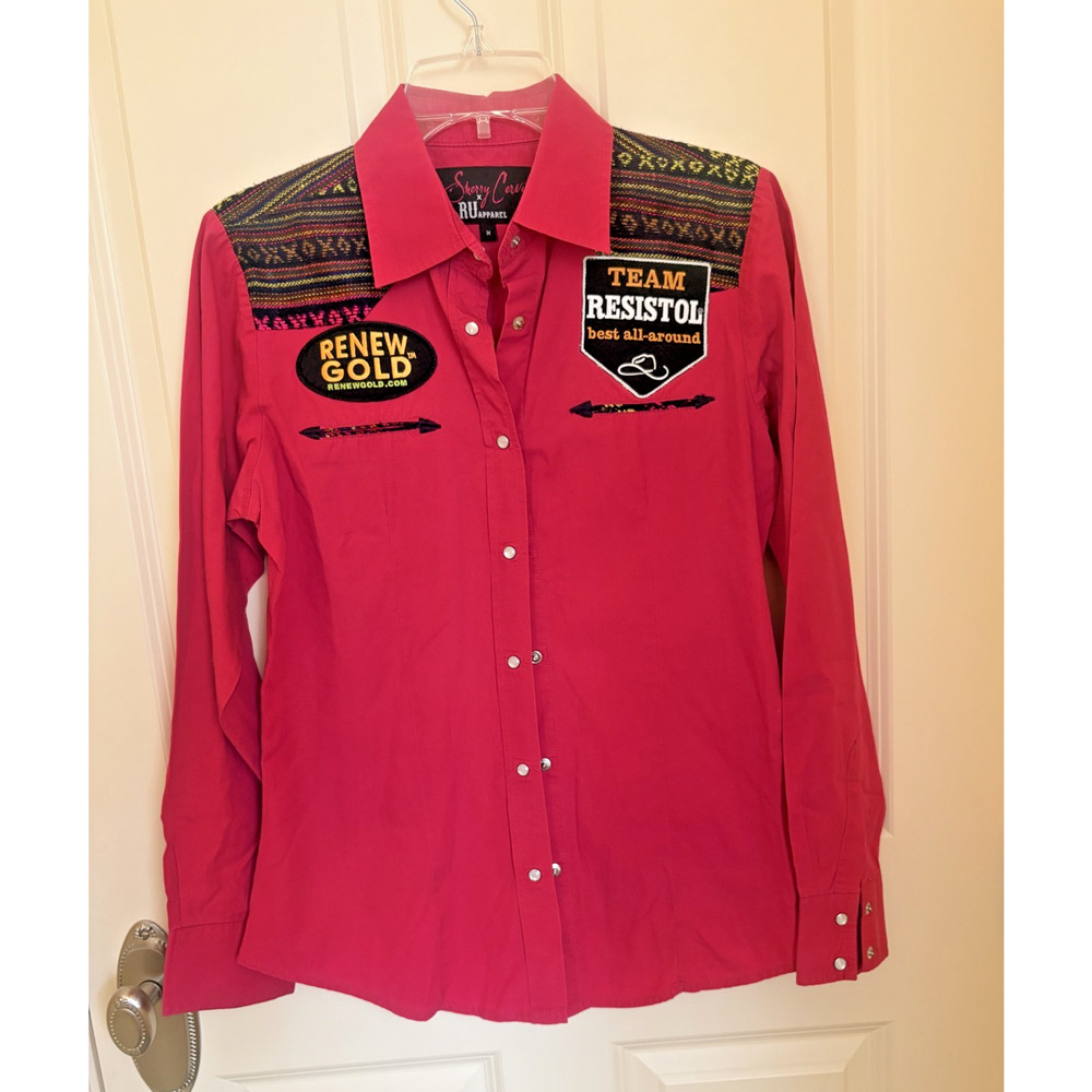 Sherry Cervi X RU Apparel Western Pearl Snap Women’s Medium Pink Shirt